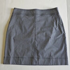 Talbots Skirt Womens 12 Navy and‎ White Geometric Pattern Preppy Cruise Wear